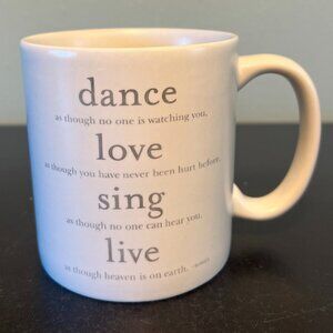 Vintage Quotable Mugs Dance Love Sing Live Coffee Cup Mug Ivory Matte 2002 16oz